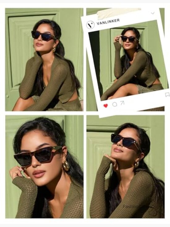Retro Polarized Square Sunglasses UV400 Protection for Women Classic Driving main image 5